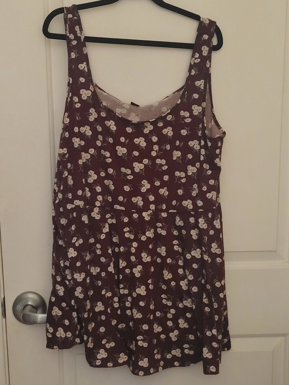 Shein Curve Solflare Plus Sz Burgundy Women's Slvls Flrl Jumpsuit W/Pkts Sz 3XL